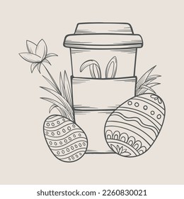 Coffee and Easter Vector Illustration
