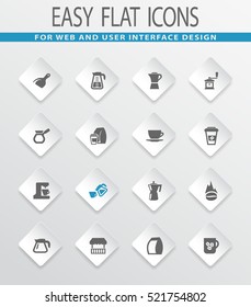 Coffee easy flat web icons for user interface design