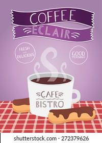 Coffee and eclair poster.