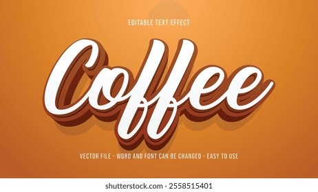 	
Coffee editable text effect, 3d text style effect