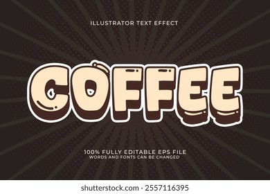 coffee editable text effect template with abstract style use for business brand and company logo