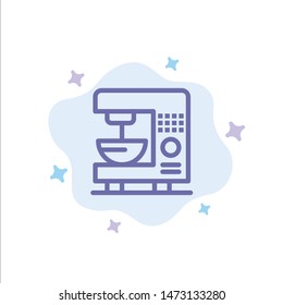 Coffee, Electric, Home, Machine Blue Icon on Abstract Cloud Background