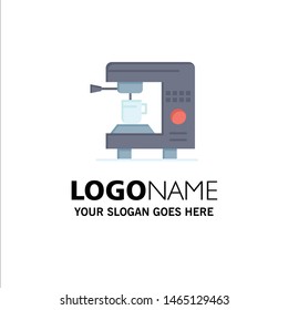 Coffee, Electric, Home, Machine Business Logo Template. Flat Color. Vector Icon Template background