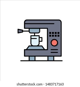 Coffee, Electric, Home, Machine  Flat Color Icon. Vector icon banner Template