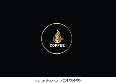 Kaffeeelegantes Logo mit Initialen für Unternehmen - Vektorgrafik