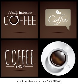 Coffee elegant, stylish sign. Vector art.