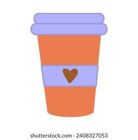 El café es un elemento colorido. Un vaso humeante de brea adorna esta ilustración, prometiendo el reconfortante aroma del café recién hecho. Ilustración vectorial.