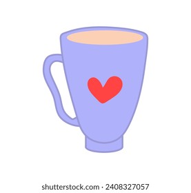 Coffee element of colorful set. This artful illustration boasts a perfectly designed hot drink, making it an ideal addition to your coffee-related projects. Vector illustration.