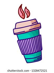 Coffee element. hand drawn sketch of drink for cafe menu. restaurant posters, banners or postcards. Vector
