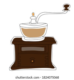 Coffee element icon line hand drawn doodle vector illustration isolated on white background. Sketch design element.