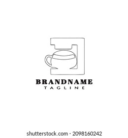 coffee element logo cartoon icon design template black modern isolated vector illustration