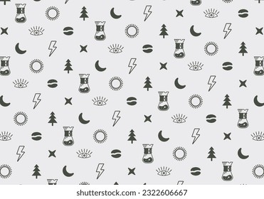 Coffee element pattern with coffee machine coffee maker background coffee shop
