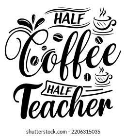 Coffee element vector, typography coffee t-shirt design, coffee beans