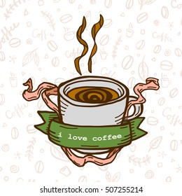 Coffee elements, Coffee collection, illustration isolated high resolution