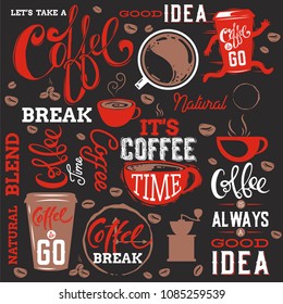 Coffee elements collection.Vector illustration.