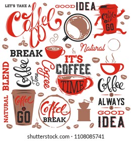 Coffee Elements collection.Vector illustration.