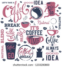 Coffee Elements Collection.Vector illustration.
