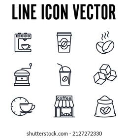 Coffee elements set icon symbol template for graphic and web design collection logo vector illustration