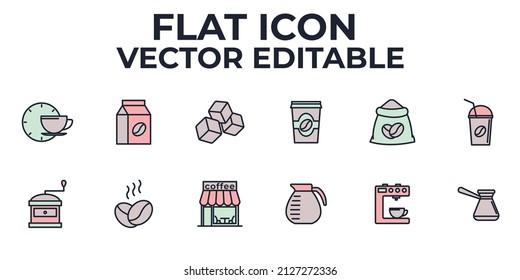 Coffee elements set icon symbol template for graphic and web design collection logo vector illustration