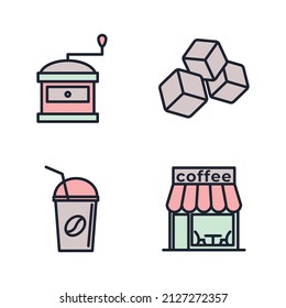 Coffee elements set icon symbol template for graphic and web design collection logo vector illustration