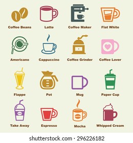 coffee elements, vector infographic icons