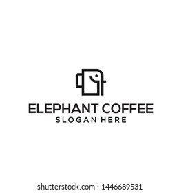 coffee elephant logo / elephant logo