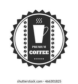 Coffee emblem, badge, logo, label isolated on white background. Vector