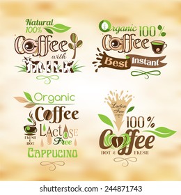 Coffee emblems for design paper cups