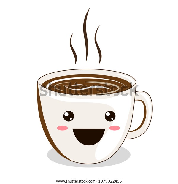 Coffee Emoji Cup Eyes Kawaii Cup Stock Vector (Royalty Free) 1079022455