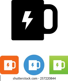 Coffee with energy bolt icon