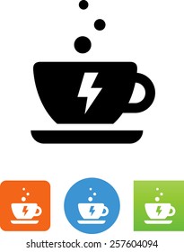 Coffee with energy bolt  icon