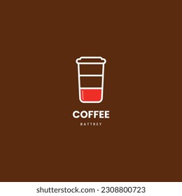 coffee energy logo, cup coffee combine with battery logo design concept, i need coffee logo template