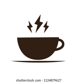 coffee energy logo. symbol. logo design. free space for text. wallpaper. background.