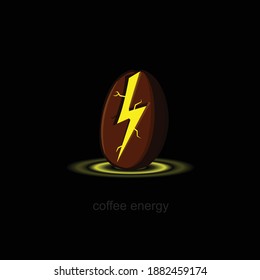 Kaffeeenergie, Vektorgrafik einzeln auf weißem Hintergrund.
