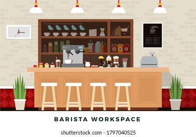 Coffee equipment gradient set with coffee beans. Coffee shop vector flat set illustration