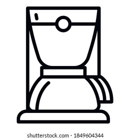 Icono de equipo de café. Icono del vector del equipo de café de contorno para el diseño web aislado en fondo blanco