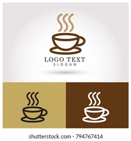 Coffee, Espresso, Cappuccino & Latte Logo. Symbol & Icon Vector Template.