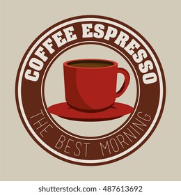 coffee espresso and cup label graphic