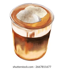 Kaffee Esppresso Einspanner latte Drink Dessert Design Illustration Vektor