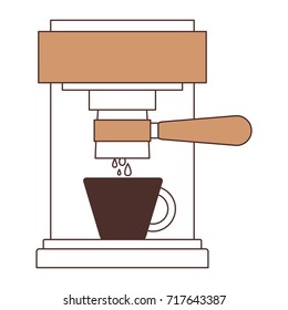 coffee espresso machine front view silhouette color section on white background vector illustration