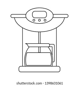Coffee espresso machine with kettle in black and white
