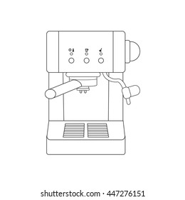Coffee espresso machine path on the white background. Vector illustration
