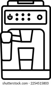 Coffee, espresso machine, coffee machine vector icon on transparent background. Outline Coffee, espresso machine, coffee machine vector icon