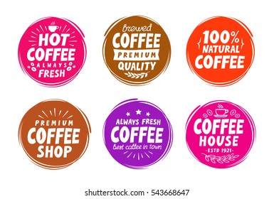 Coffee, espresso symbols. Set elements for design menu restaurant or cafe. Vector illustration