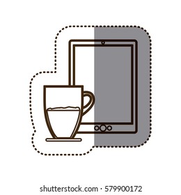 coffee espresso technology communication icon, vector illustration