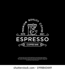 Coffee espresso with vintage badge logo design template
