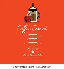 Coffee Event Invitation Design with Where and When Details