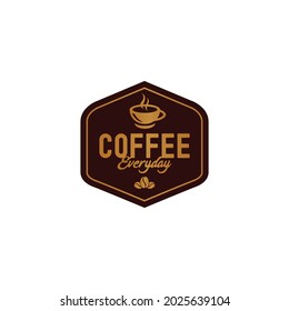 Coffee Everyday  Logo Design Simple
