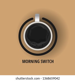Coffee excellent drink always. Cool design. Colorful picture. Vector illustration