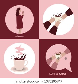 Coffee excellent drink always. Cool design. Colorful illustration